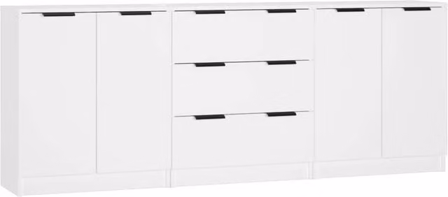 Berkfield Home 3 Piece Sideboard Set in White Matt MDF