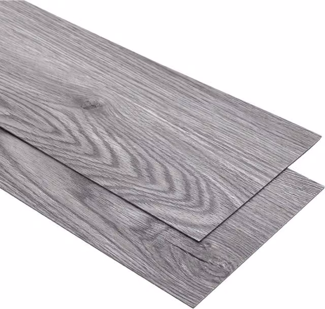 Living and Home 36 Piece Self Adhesive PVC Flooring in Dark Grey Rustic Wood Effect Plank