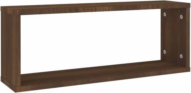 Berkfield Home Wall Mounted Cube Shelves, 6 Piece Set in Brown Oak, W/D/H: 60 x 15 x 23 cm – 1