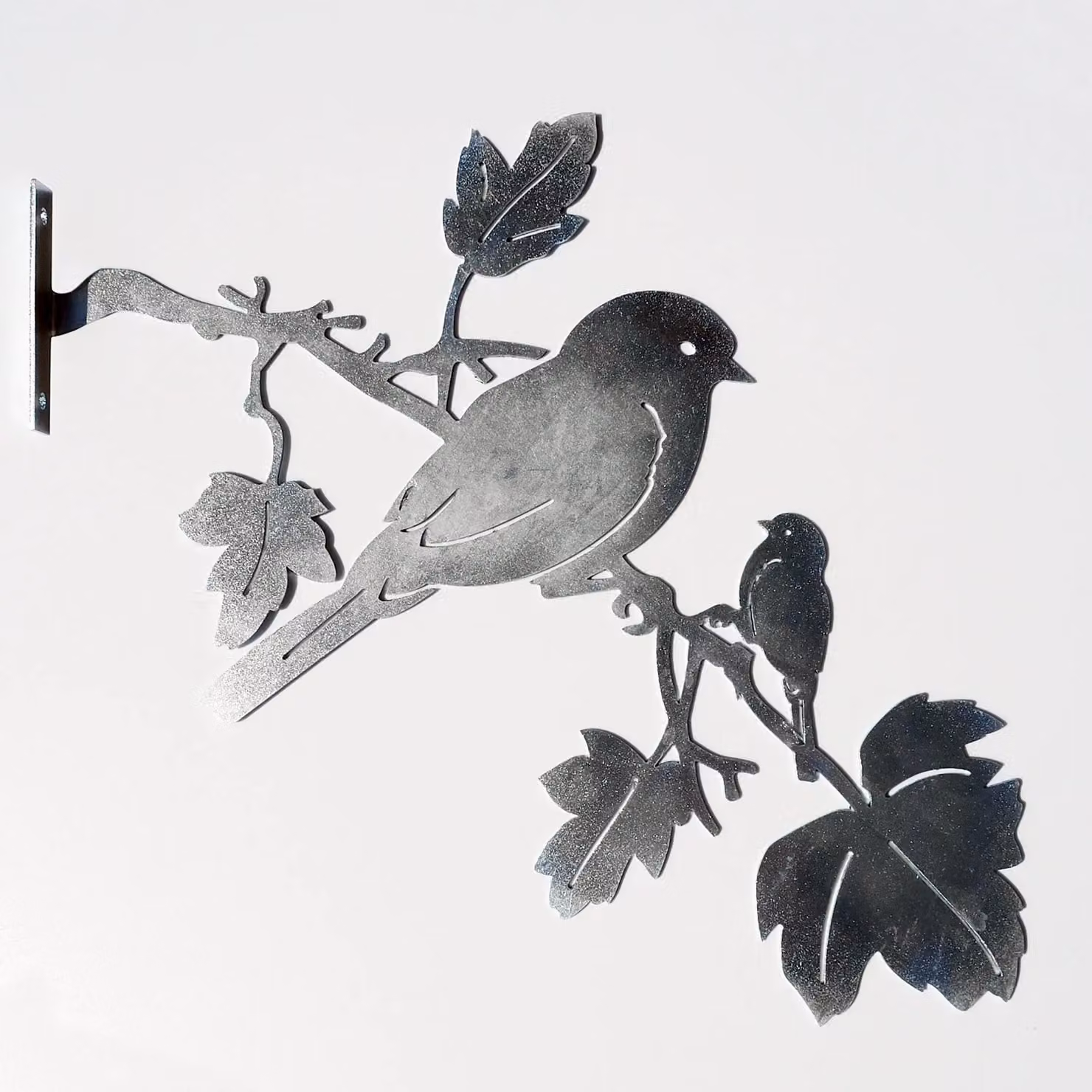 Paper High Silver Bird Silhouette Metal Garden Art Sculpture – 2