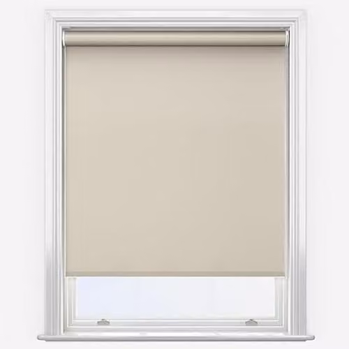 New Edge Blinds Beige Linen Motorised Thermal Blackout Roller Blind, Width: 110 cm