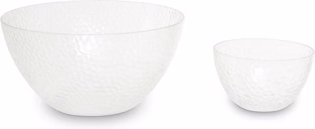 Orsina Set of 5 Transparent Plastic Salad Bowls with Non-Slip Bottoms