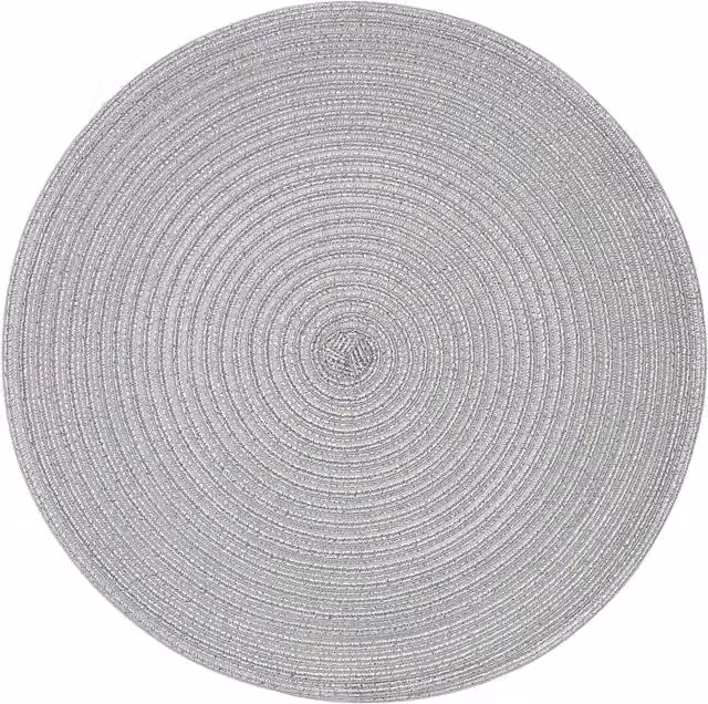 Maison by Premier Alice Round Silver Thread Woven Placemat - Silver