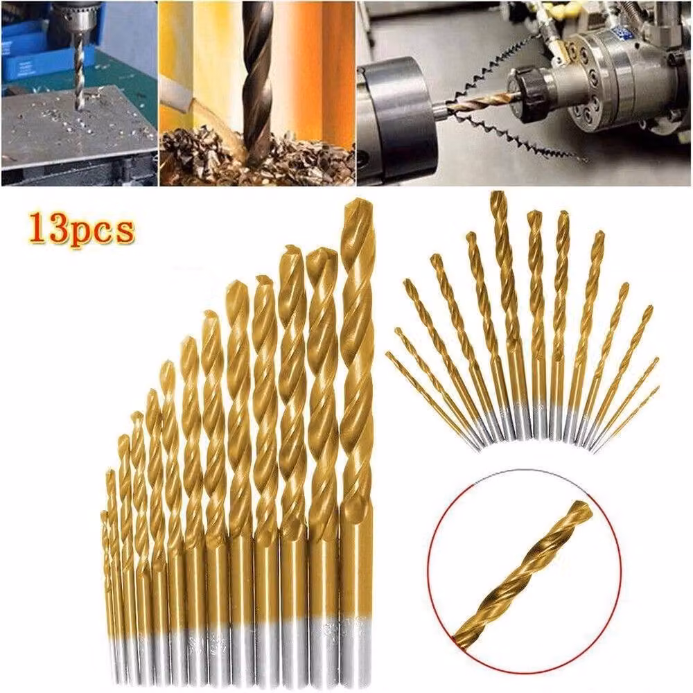 NESTLUNE 13-Piece HSS Left Hand Drill Bit and Screw Extractor Set in Gold and Multicolour – 3