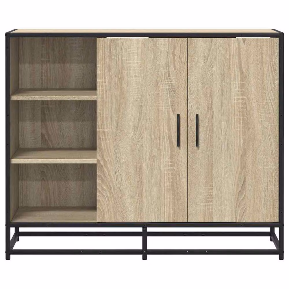 Berkfield Home Sonoma Oak Sideboard in Beige, W/D/H: 92 x 35 x 76 cm – 3