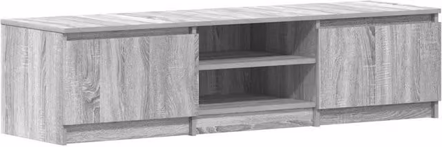 Berkfield Home Modern TV Cabinet in Grey Sonoma, W/D/H: 140 x 40 x 35.5 cm