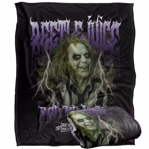 LOGOVISION Beetlejuice 2 Super Soft Fleece Throw Blanket, Multicolour, W: 152 cm, D: 127 cm