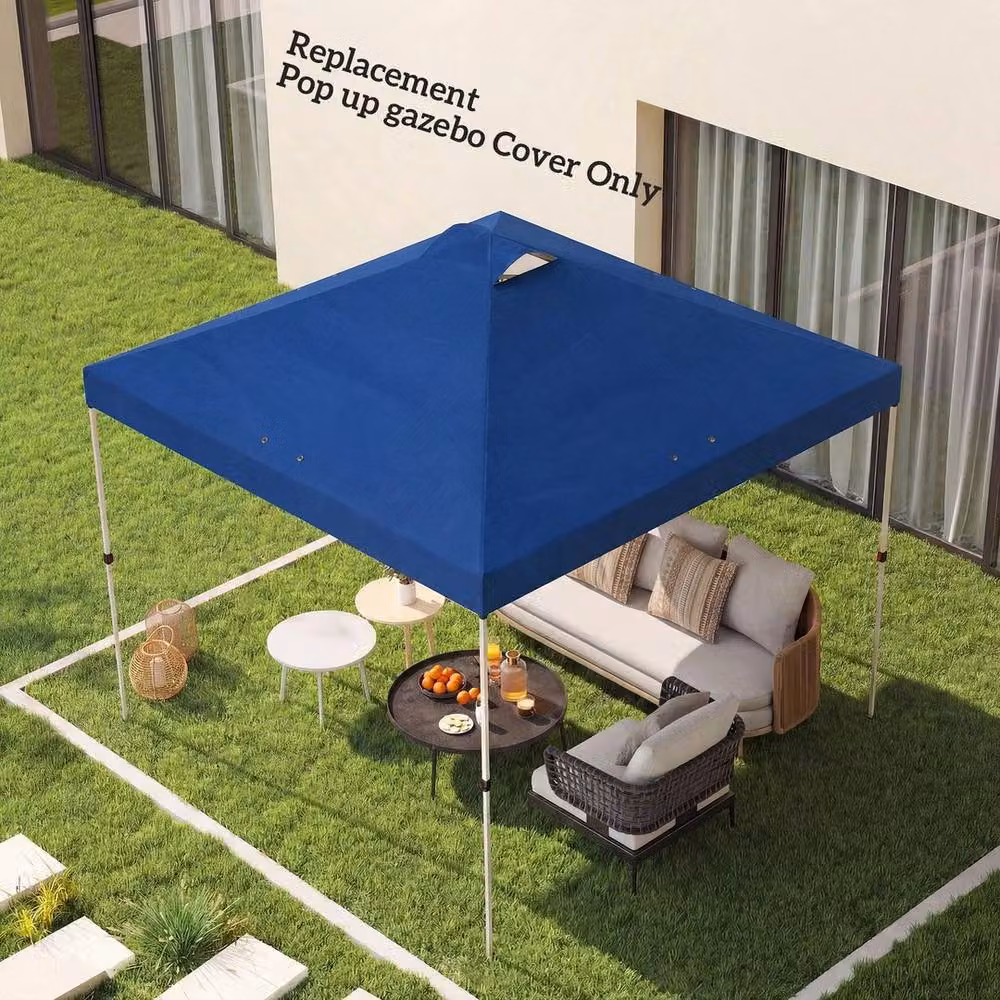 Kelvenix Blue Polyester Gazebo Roof Replacement with UPF 50+ Waterproof Protection, 3 x 3 m – 5