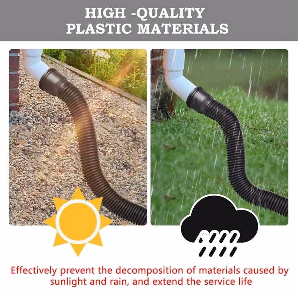 NESTLUNE Black PVC Rain Gutter Downspout Extension Diverter – 3