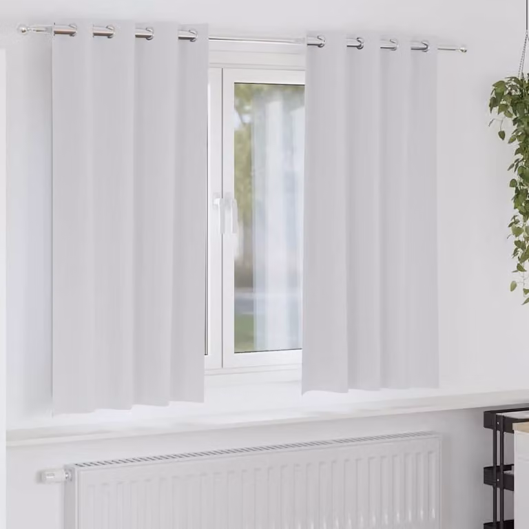 Berkfield Home Bright Opaque Eyelet Curtains, 2 Pack, Grey, W: 140 cm, H: 175 cm