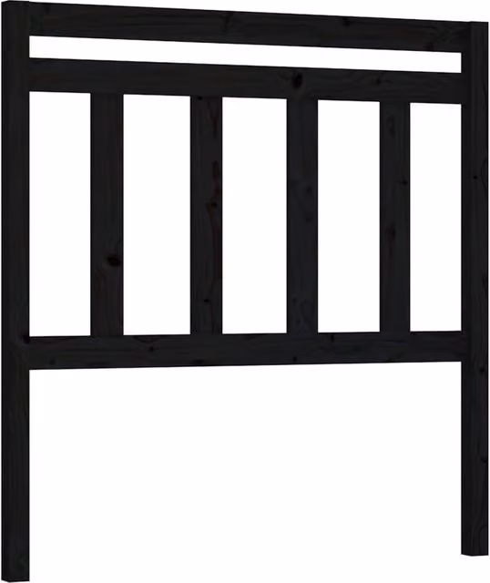 Berkfield Home Rustic Solid Wood Pine Bed Headboard, Black, W/D/H: 81 x 4 x 100 cm – 1