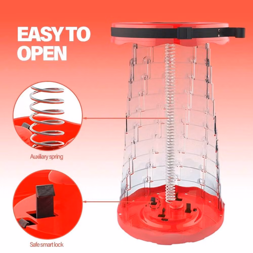 NESTLUNE Red Portable Telescoping Folding Stool – 3