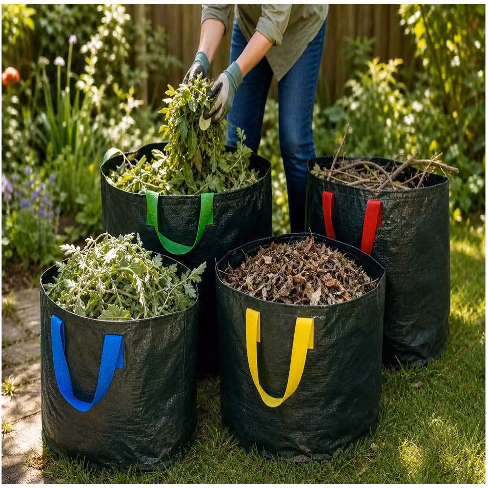 BARGAINS-GALORE 4-Piece Waterproof Heavy Duty Plastic Recycling Garden Waste Bags, Multicolour, W/H: 40 x 32 cm – 2