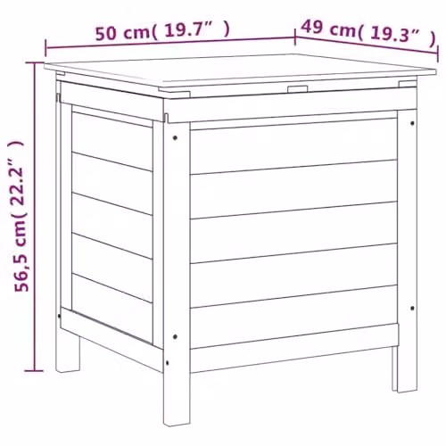 vidaXL Garden Storage Box in Anthracite, Solid Fir Wood, W/D/H: 50 x 49 x 56.5 cm – 3