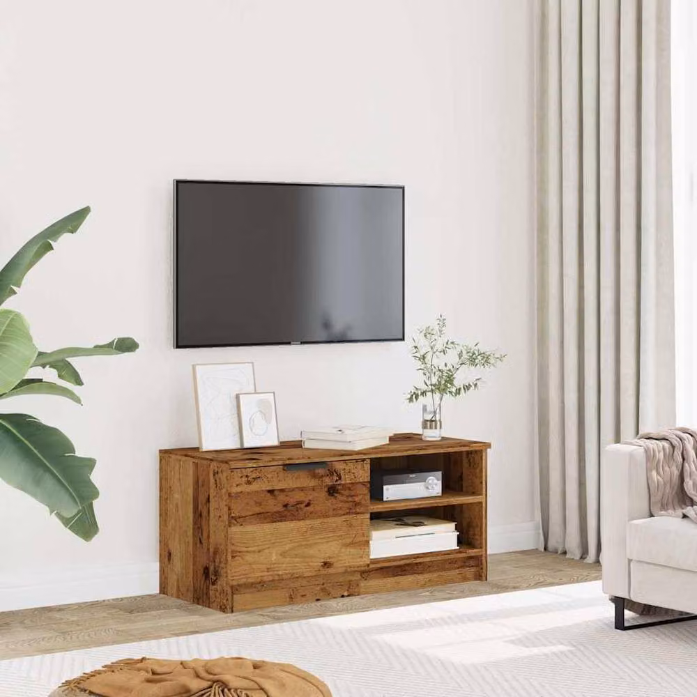 Berkfield Home Rustic TV Cabinet in Brown, W/D/H: 80 x 35 x 36.5 cm – 3