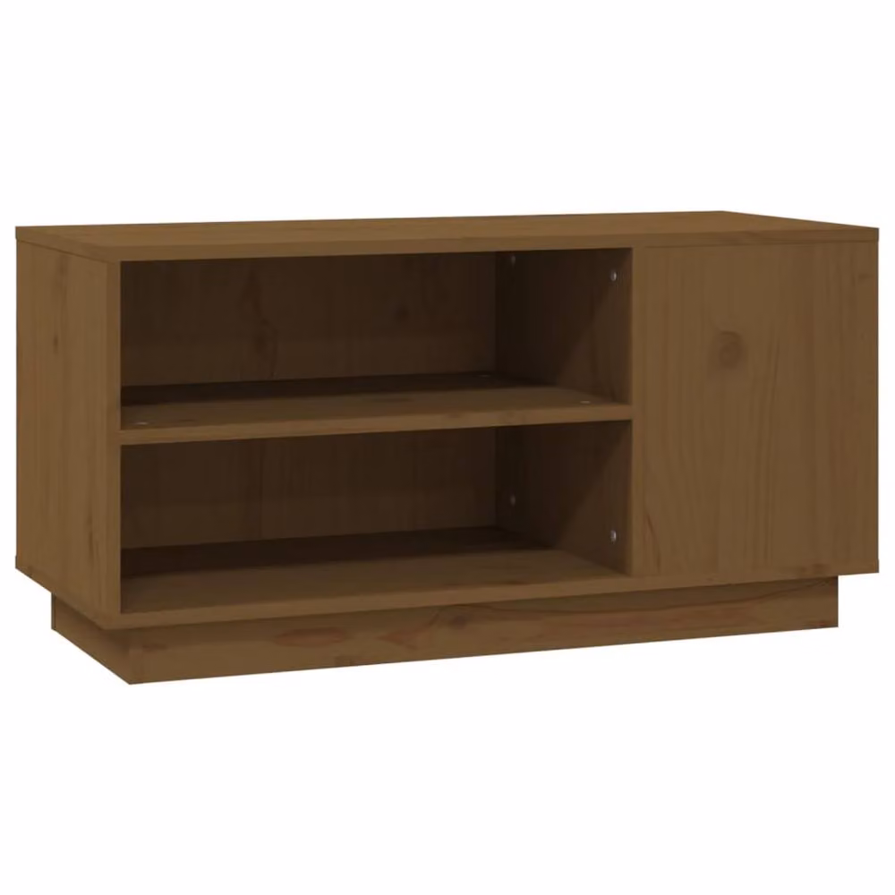 Berkfield Home Modern TV Cabinet in Honey Brown Solid Pine Wood, W/D/H: 80 x 35 x 40.5 cm – 2