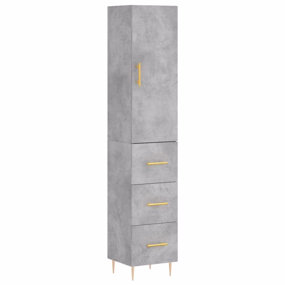 Berkfield Home Modern Grey Highboard with Hinged Doors and Internal Shelves W/D/H: 34.5 x 34.0 x 180.0 cm – 3