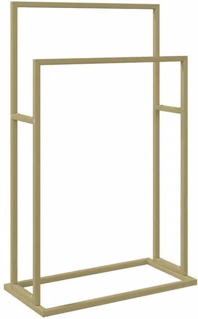 Berkfield Home Freestanding Metal Towel Rack in Gold, W/D/H: 48 x 24 x 78.5 cm