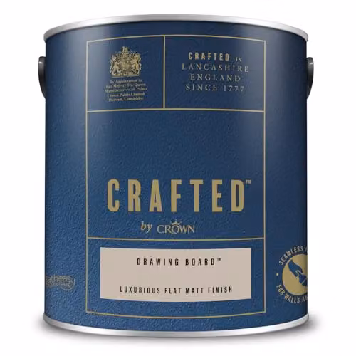 Crown Crafted Matt Emulsion Drawing Board Paint in Beige, 2.5L – 4