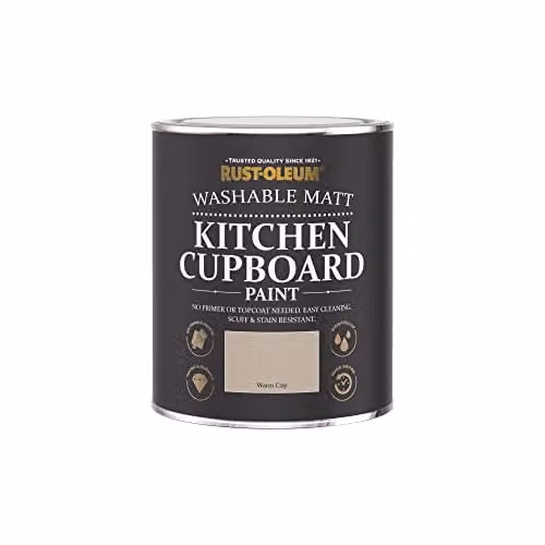 Rust-Oleum Water-Based Kitchen Cupboard Paint in Matt Finish, Brown and Yellow, 0.75 l