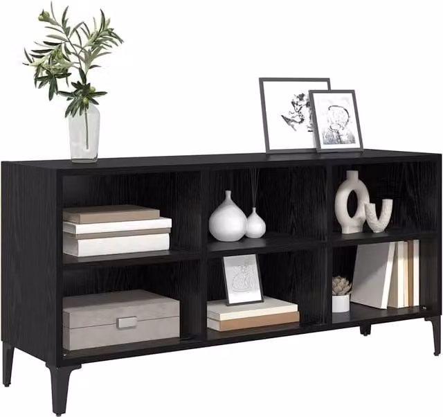 Berkfield Home Modern Black Oak TV Stand in Black Oak Matt Finish