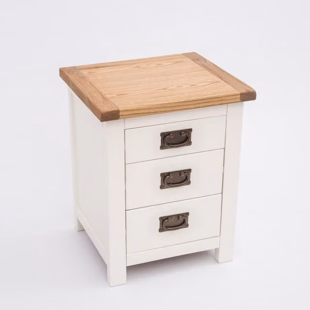 Cabinet Bits Lovere 3 Drawer Bedside Cabinet in Off-White