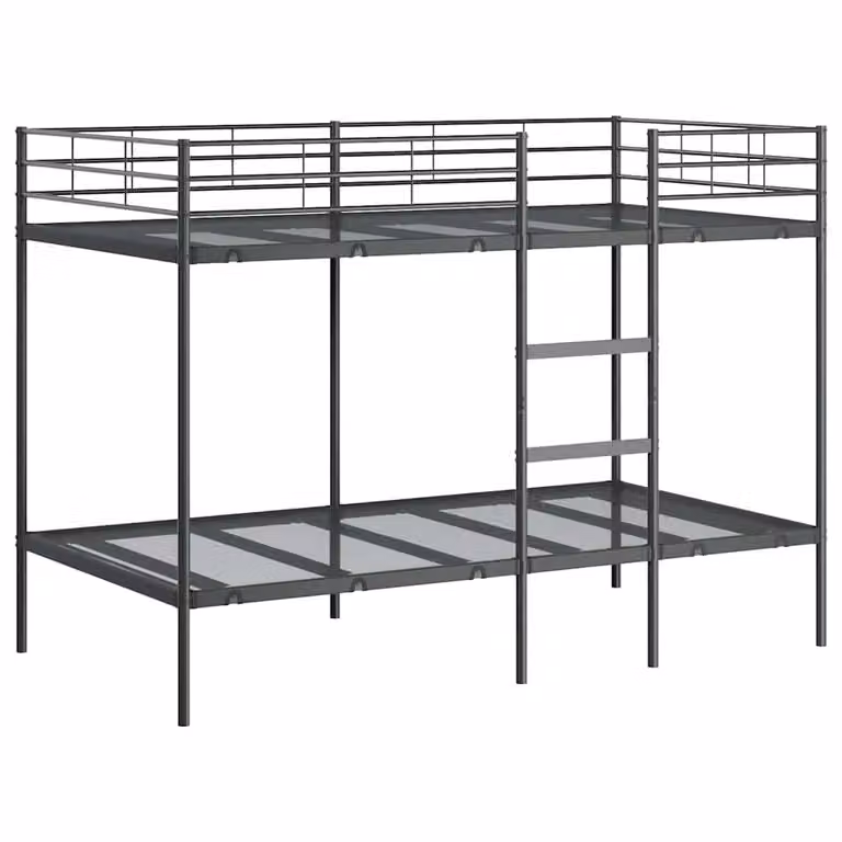 Berkfield Home Metal Bunk Bed in Black, W/D/H: 100 x 200 cm