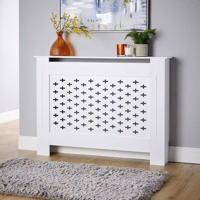 Home Source Crofton Medium Radiator Cover Unit in White MDF