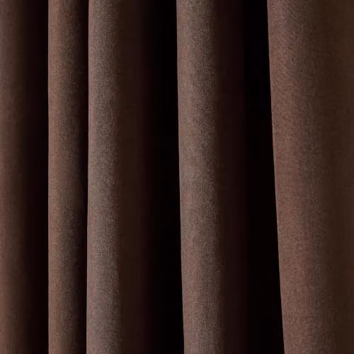 OHS Brown Blackout Eyelet Curtains, 2 Thermal Insulating Fabric Panels, Width: 167 cm, Drop: 137 cm – 3