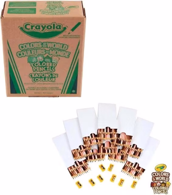 Crayola Colors Of The World Coloured Pencils Classpack, 240 Count, Assorted Colours