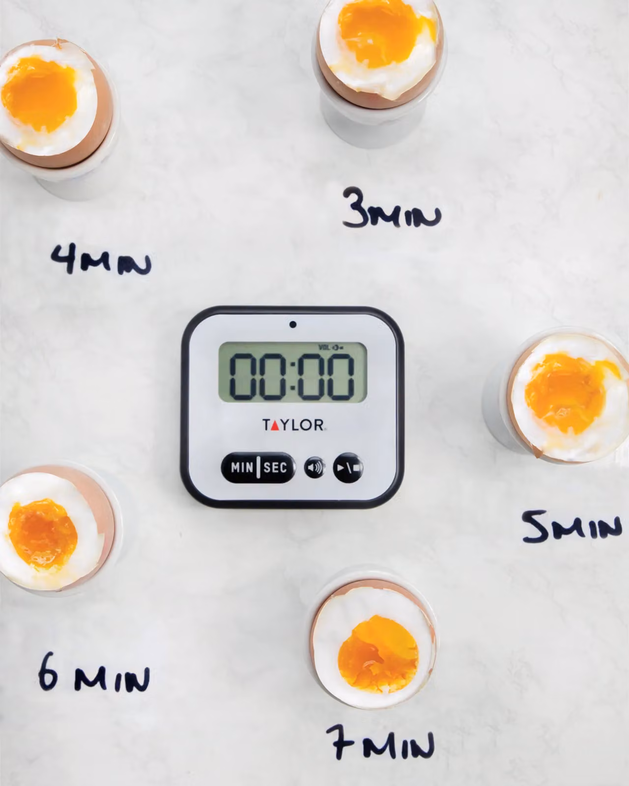 Taylor Professional Digital Kitchen Timer with Alert Light and Stopwatch Function, White and Black, W: 5 cm, D: 8.5 cm, H: 7.5 cm – 5