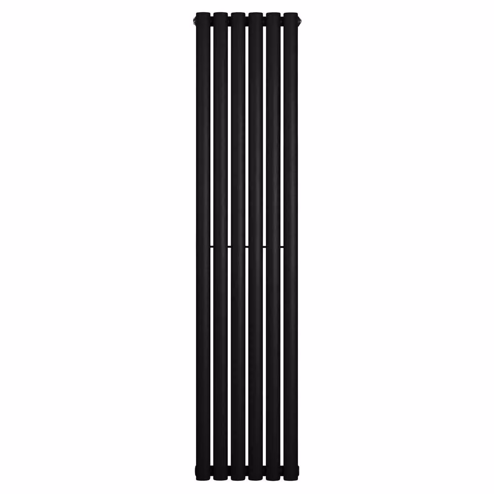 Monstershop Oval Single Column Steel Radiator in Black, H: 160 cm, W: 36 cm – 2
