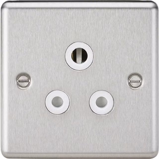 Knightsbridge 5A Unswitched Socket in Brushed Chrome Finish
