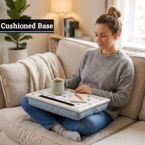 Orsina Dachshund Lap Tray with iPad Holder and Cushioned Base in Black and White – 5