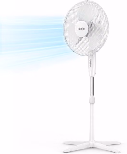 Keplin 16 Inch White Pedestal Cooling Fan with Oscillation