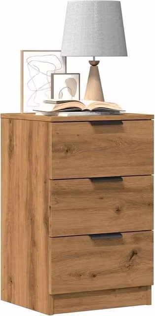 Berkfield Home Artisan Oak Bedside Cabinets, 2 Piece Set, Brown, W/D/H: 40 x 36 x 65 cm – 1