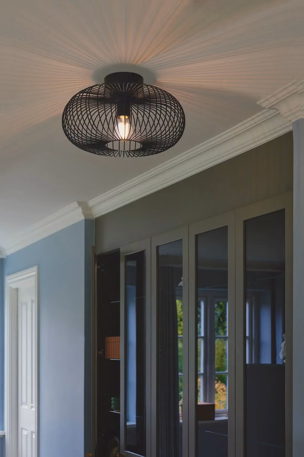 Nordlux Beroni Black Metal Round Ceiling Light for Hallways, E27, Diameter: 40 cm – 3