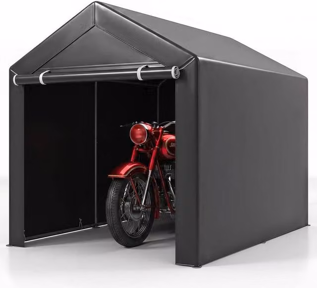Hinsinc Heavy Duty Outdoor Storage Carport Tent in Black, W/D/H: 220 x 160 x 174 cm