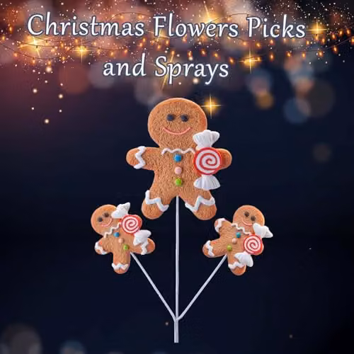 VFM e-Store Christmas Gingerbread Man Spray Festive Indoor Ornament, Brown, H 65 cm x W 20 cm x D 20 cm – 2