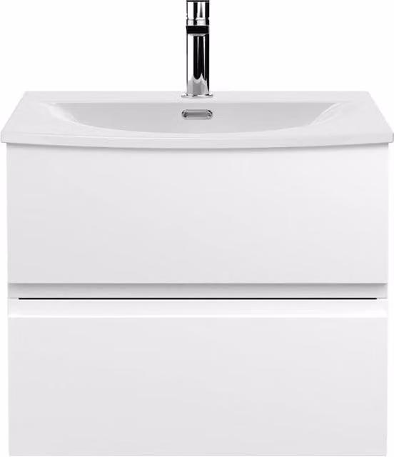 Balterley Mavesyn 2 Drawer Wall Hung Vanity Basin Unit, Satin White, W: 60 cm