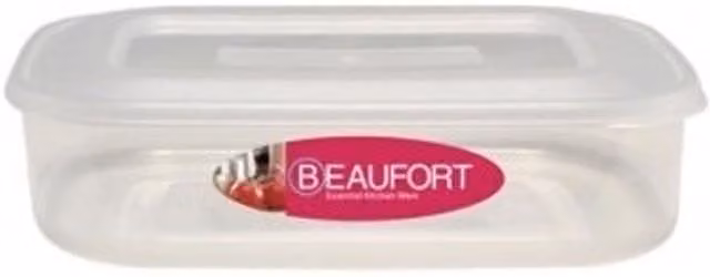 Beaufort Rectangular Plastic Food Container in Transparent