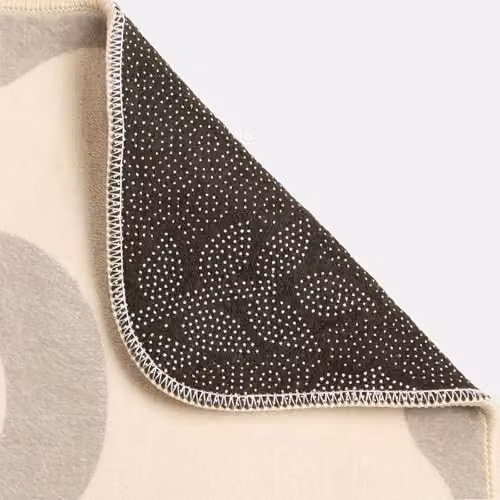 OHS Bow Print Velvet Bath Mat, Beige, W/D/H: 75 x 45 x 1 cm – 2