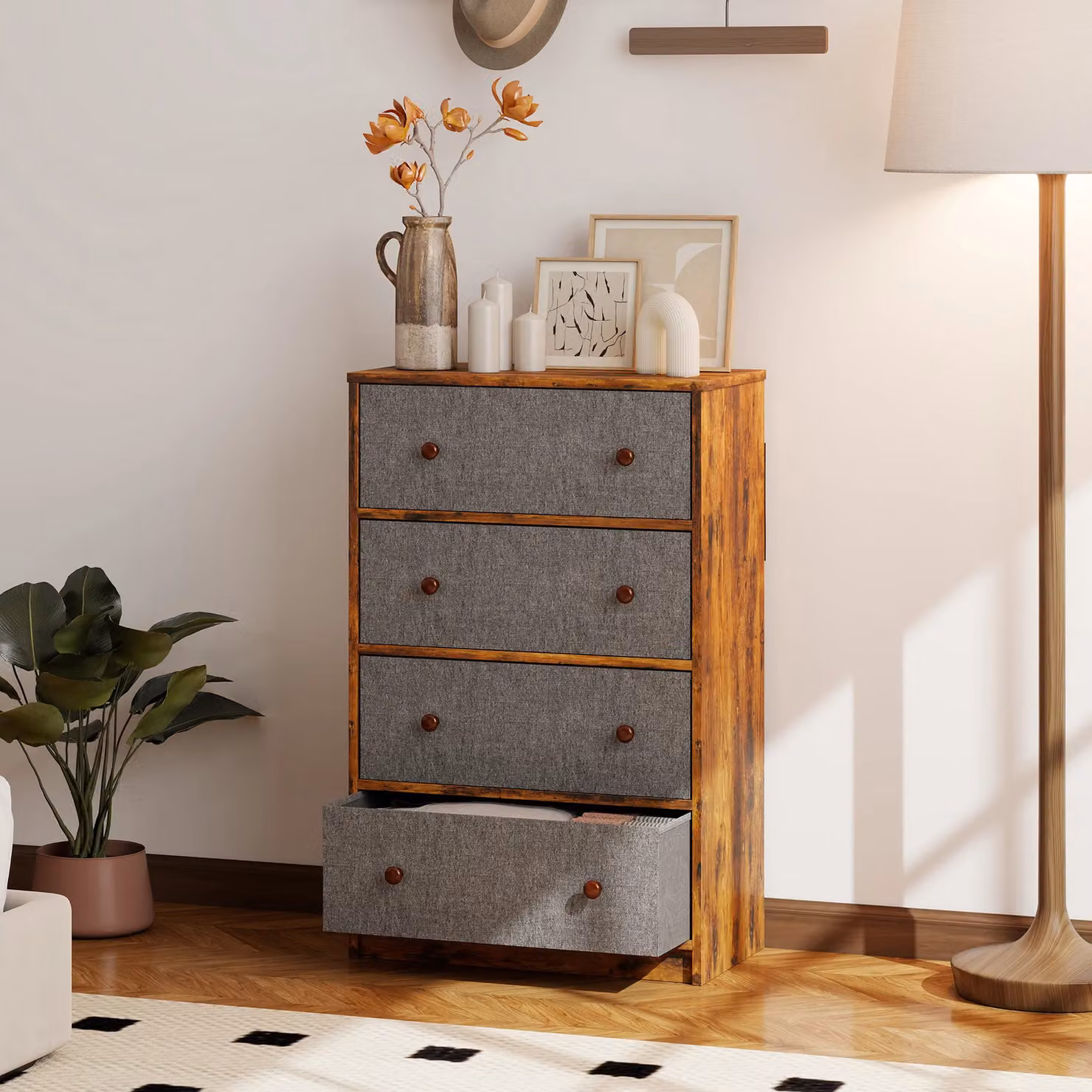 HOMCOM Grey Modern Freestanding Chest of Drawers for Your Bedroom – 2