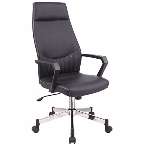 Alphason Brooklyn Black Faux Leather High Back Executive Chair, D/W/H: 56 x 60 x 122 cm – 1