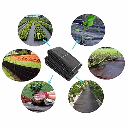 SolaDirect Black Woven Weed Control Membrane with 20 Pegs, 2 x 2 m – 5