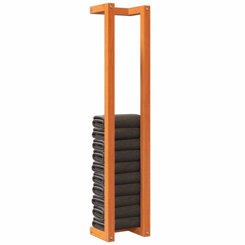 Berkfield Home Wax Brown Solid Wood Pine Towel Rack, W/D/H: 23 x 18 x 110 cm – 3