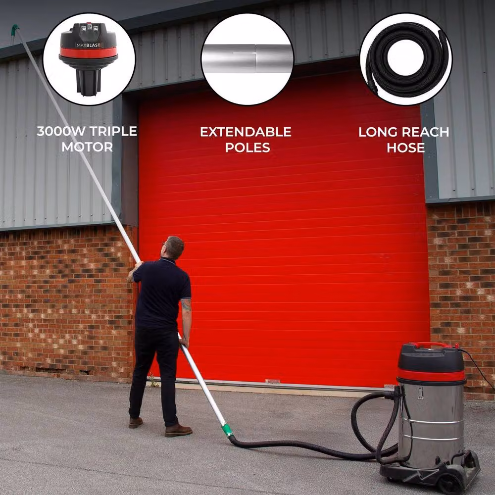 Monstershop 80L Wet and Dry Vacuum with Gutter Vacuum Poles and 5m Hose in Silver – 2