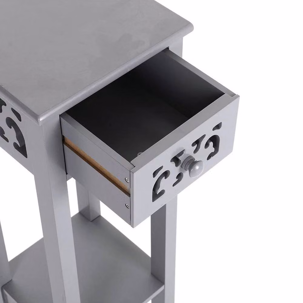 KORVIXA Small Square Side Coffee Table in Grey – 2