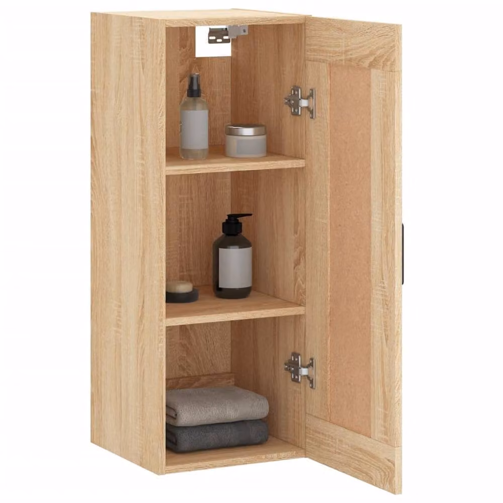 Berkfield Home Wall Mounted Sonoma Oak Cabinet in Light Brown, W/D/H: 34.5 x 34 x 90 cm – 2