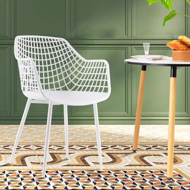 Costway Set of 4 Modern White Dining Chairs